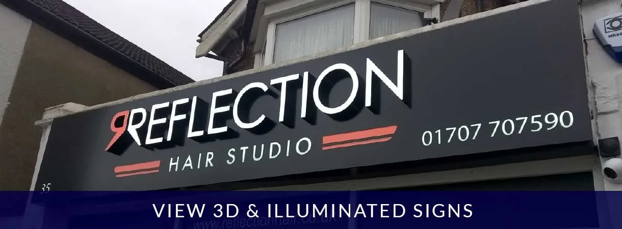 View 3D and illuminated signs
