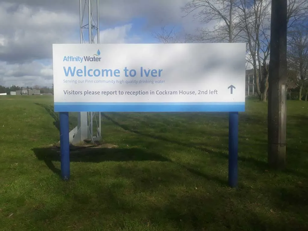 Affinity Water Metal Site Entrance Sign East Herts Signs Herts Sign Company...
