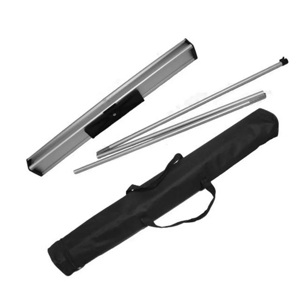 Roller banner cassette, support poles and carry bag
