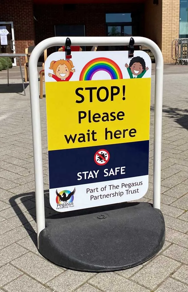 School Cornavirus Swing Sign