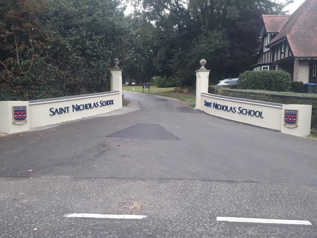 School Entrance Sign Essex