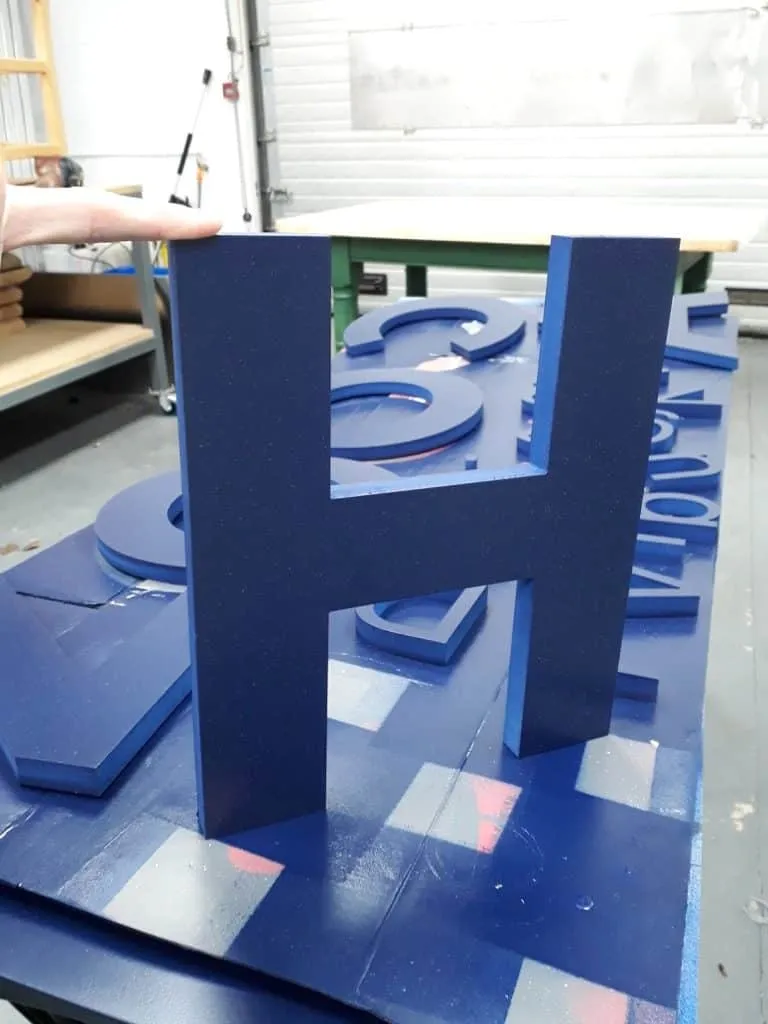 Blue Office Sign Raised Letter