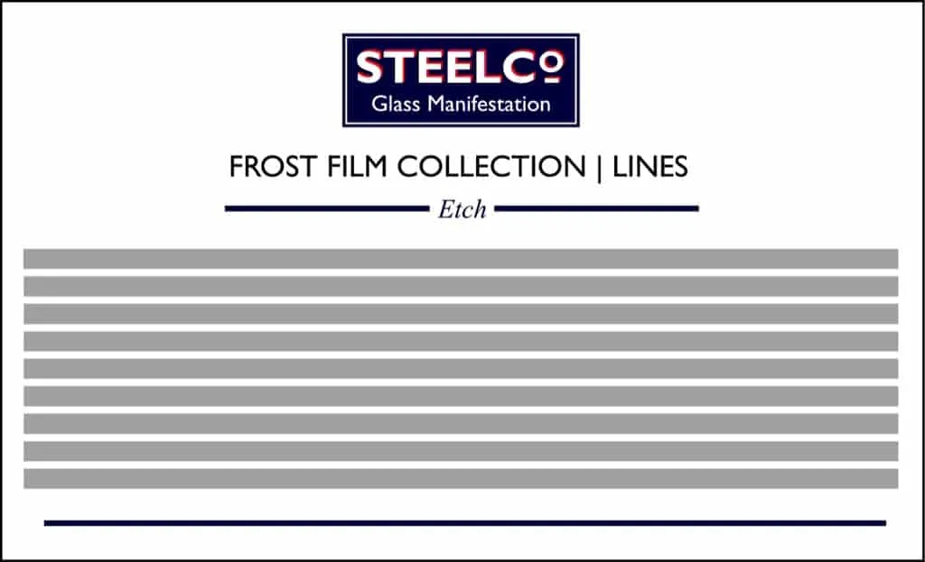 Frost film collection sample board, lines etch