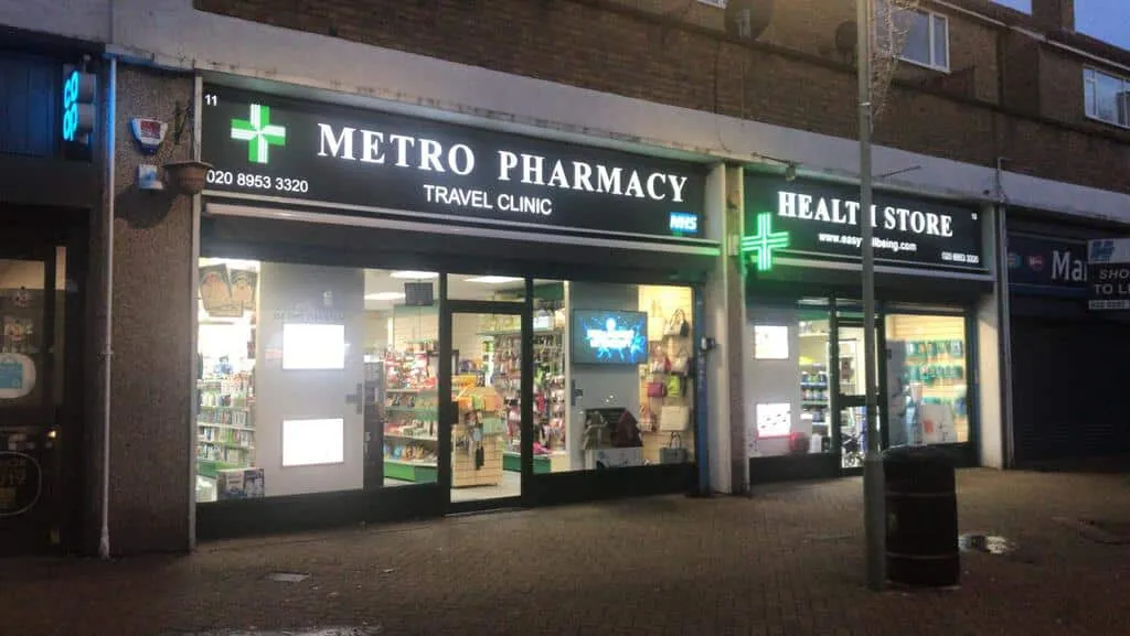 Illuminated Pharmacy Shop Sign Hertfordshire