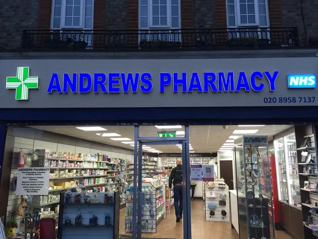 Illuminated Pharmacy Shop Sign Herts