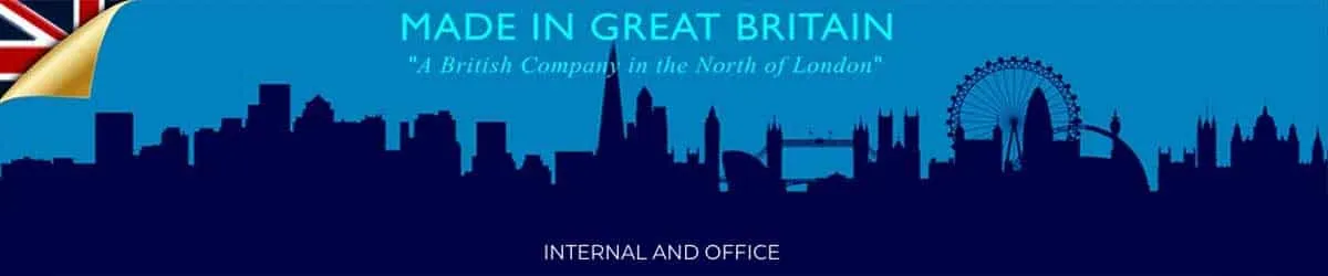 Made in Great Britain banner showing a London skyline above the words Internal and Office