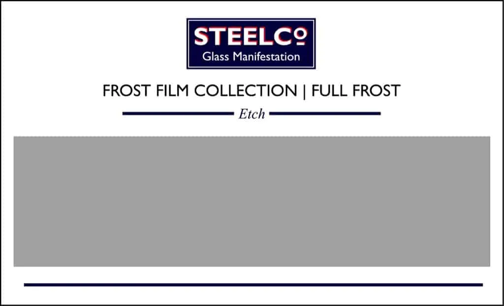 Frost film collection sample board, full frost etch